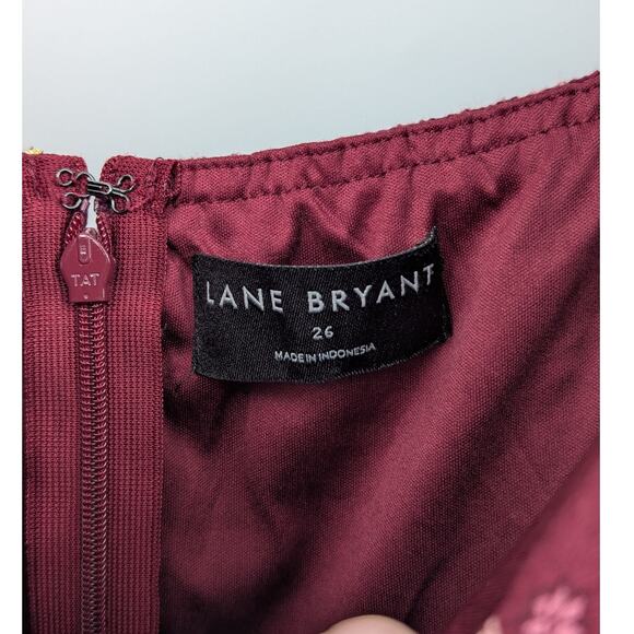 Lane Bryant Dress 26 Bubble Sleeve Tie Neck Floral Tiered Max EUC Peasant Boho - Picture 6 of 7